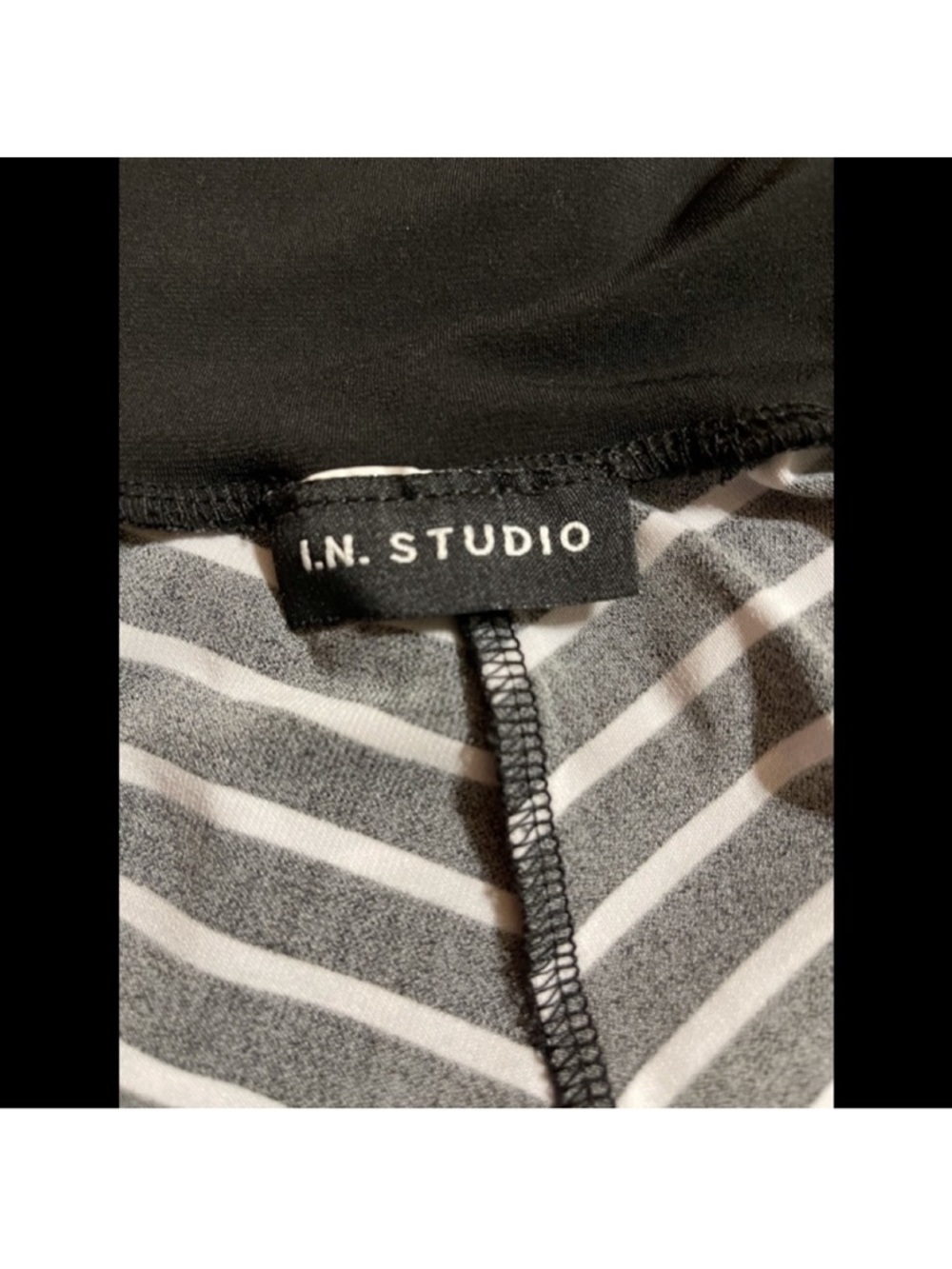 I.N. Studio Black and White Strapless Striped Maxi Dress Size Small - Picture 3 of 3